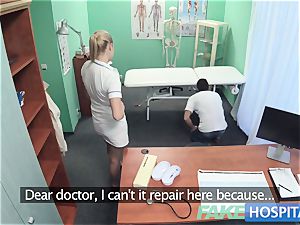 fake medical center Hired handyman finishes off all over nurses arse