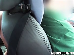 unexperienced hidden cam gives a blowjob in a cab